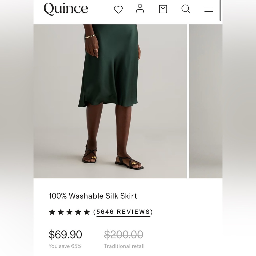 Quince 100% Silk Skirt - Washable! - Picture 5 of 8